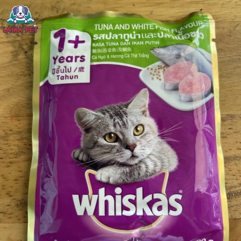 Pate gói whiskas 1+ vị cá thịt trắng 80g