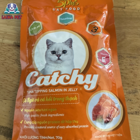 Pate gói catchy cá ngừ và cá hồi