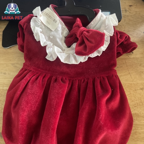 Đầm nhung nút trắng size 2-6