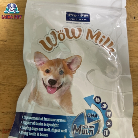 Sữa bột gói cho chó wow milk 100g