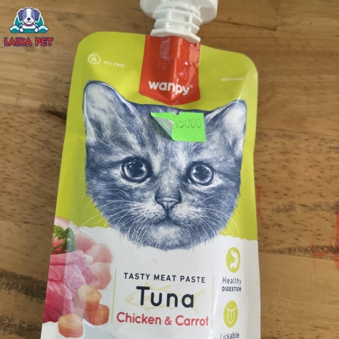 Pate gói wanpy vị cá ngừ, gà, cà rốt 90g