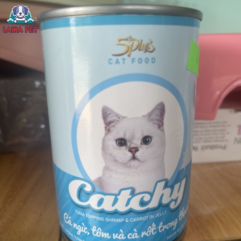 Pate lon catchy cá ngừ, tôm và cà rốt trong thạch 400g