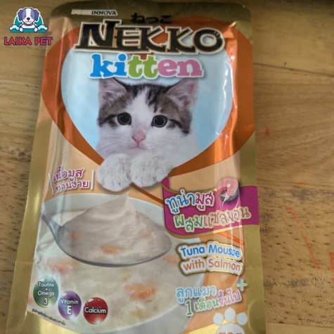 Pate gói nekko kitten vị cá ngừ và cá hồi 70g