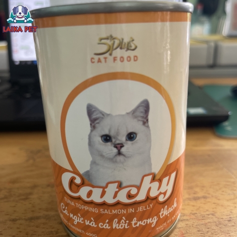 Pate lon catchy vị cá ngừ và cá hồi trong thạch 400g