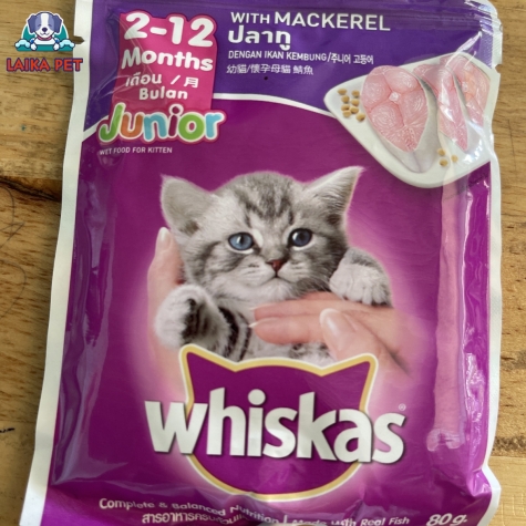 Pate gói whiskas junior vị cá thu 80g