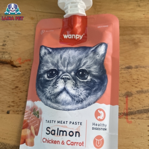Pate gói wanpy vị cá hồi , gà, cà rốt 90g