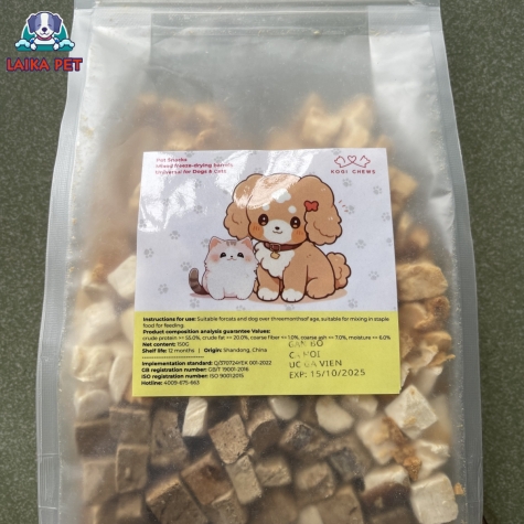 Thức ăn sấy kogi chews, cá hồi,gà viên, gan bò, trứng 