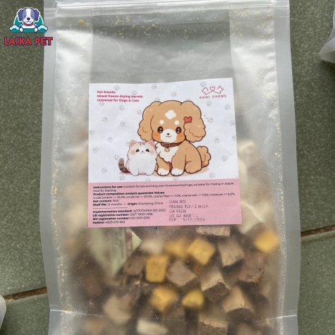 Thức ăn sấy kogi chews cá hồi, gà viên , gan bò, trứng