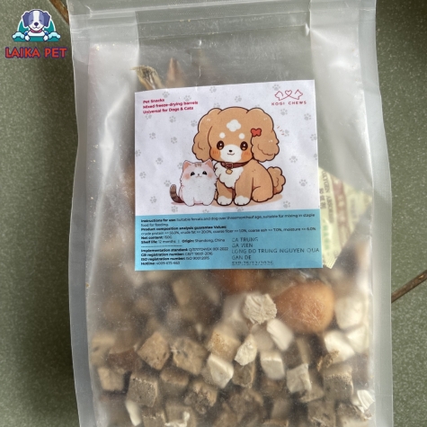 Thức ăn sấy kogi chews cá trứng, gà viên, lòng đỏ