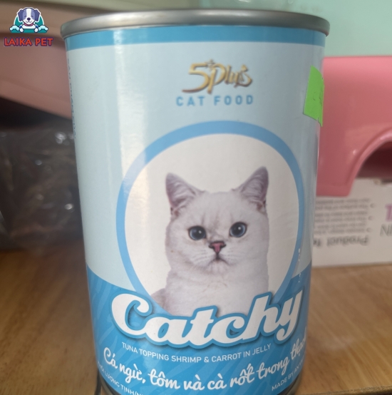 Pate lon catchy cá ngừ, tôm và cà rốt trong thạch 400g