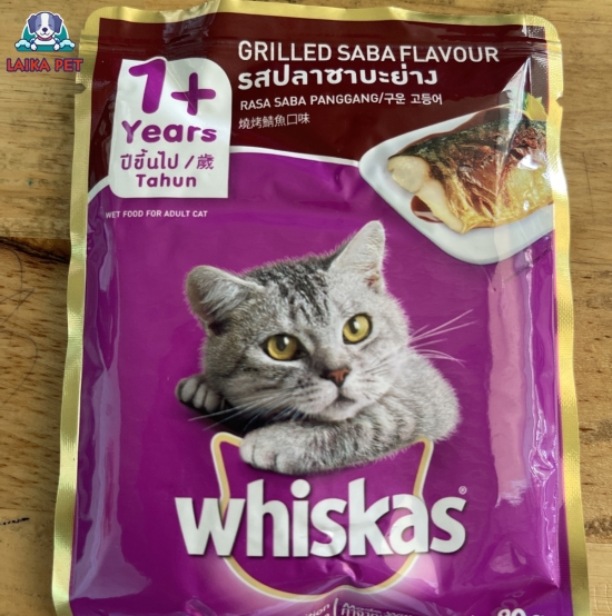 Pate gói whiskas 1+ vị cá saba nướng 80g