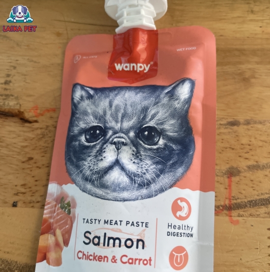 Pate gói wanpy vị cá hồi , gà, cà rốt 90g